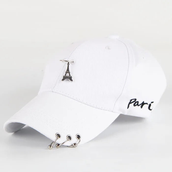 Fashion Cotton Baseball Cap Creative Piercing Ring Hip Hop Caps