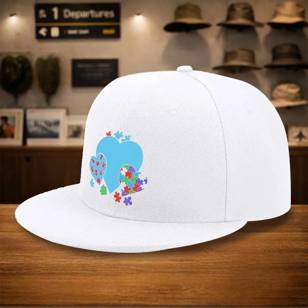 Autism Awareness Puzzle Heart Hip Hop Snapback Cap