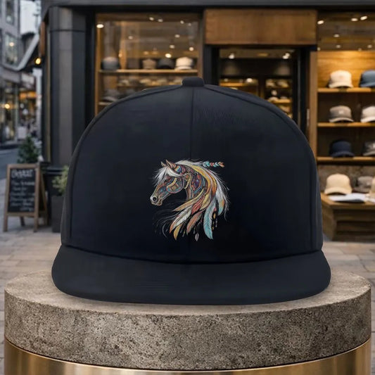 Tribal Horse Head Snapback Cap