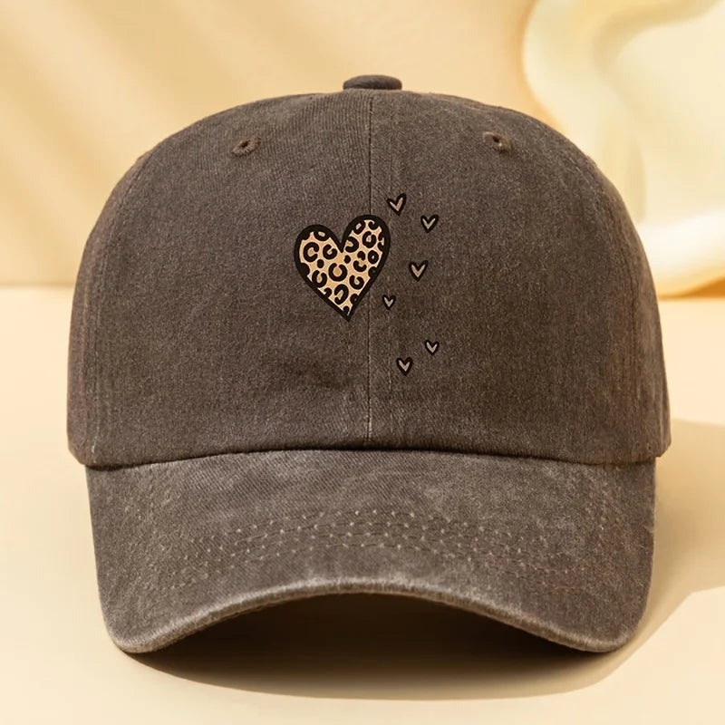 Leopard Heart Retro Baseball Cap