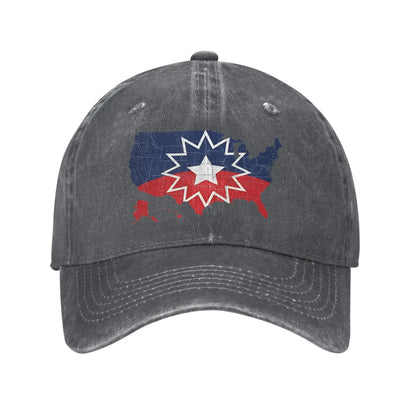Juneteenth Black Periodic Distressed Washed Baseball Cap