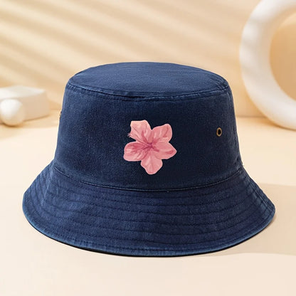 Pink Floral Print Outdoor Bucket Hat
