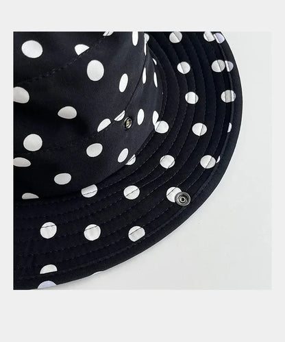 Black Dot Bucket Hats Women Versatile Sweet