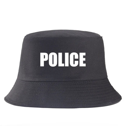 Police Letter Print Costume Bucket Hat Unisex