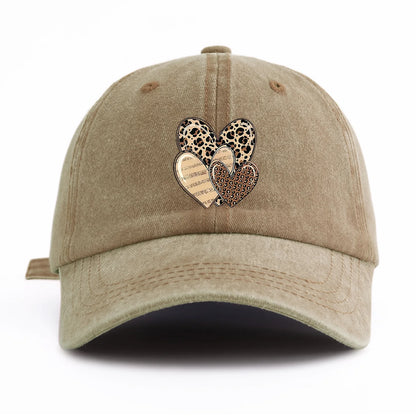 Leopard Heart Retro Dad Baseball Cap