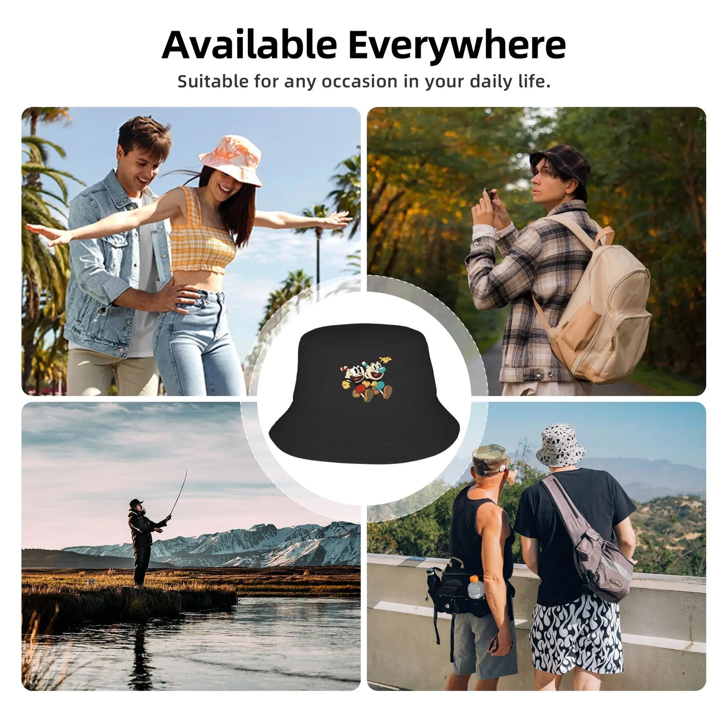 Cuppheads Bucket Hat Harajuku Fisherman Caps