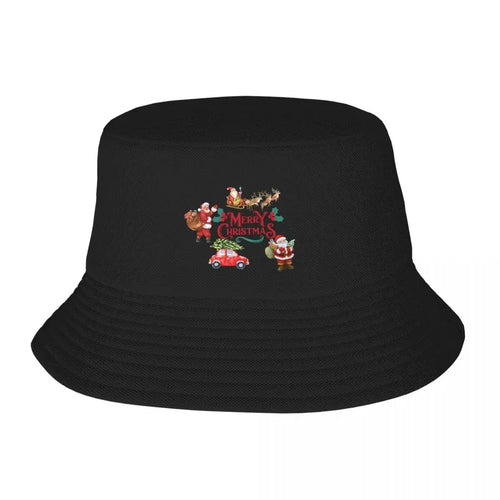 Merry Christmas Santa Typography Bucket Hat Design