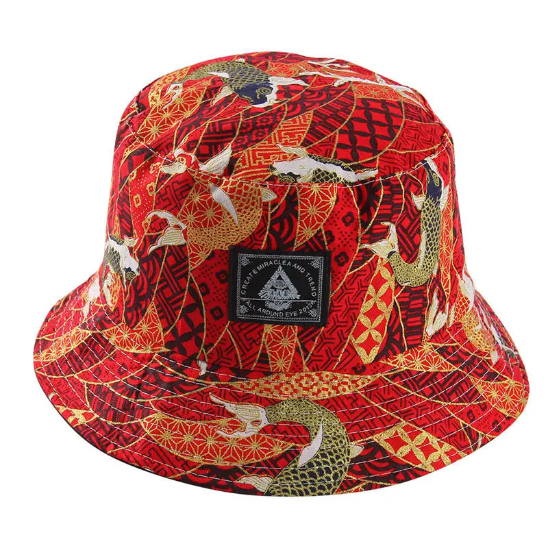 Printed Cotton Travel Bucket Hat