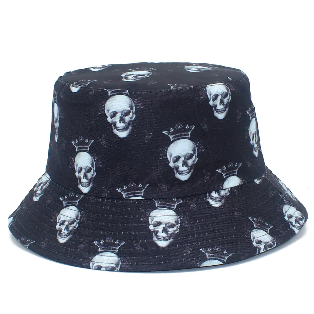 Bucket Hats Double Sided Black Fisherman Hat