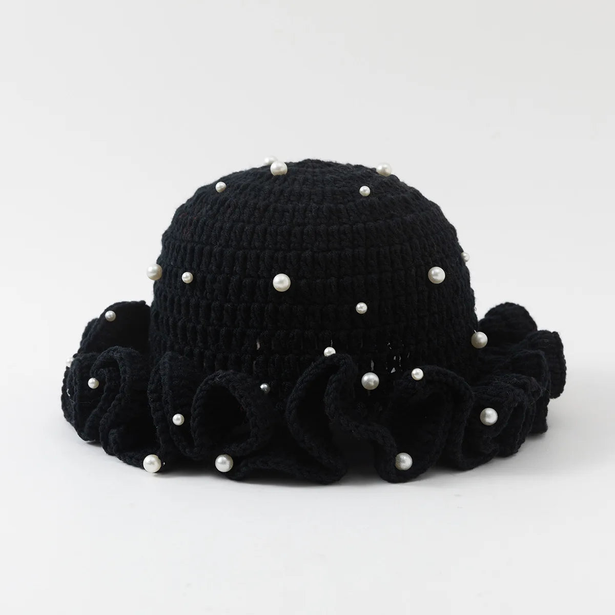 Women Handmade Crochet Ruffled Bucket Hat