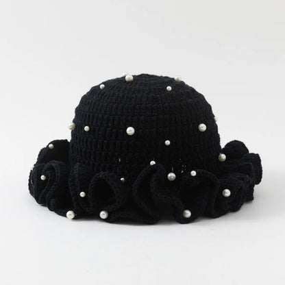 Women Handmade Crochet Ruffled Bucket Hat