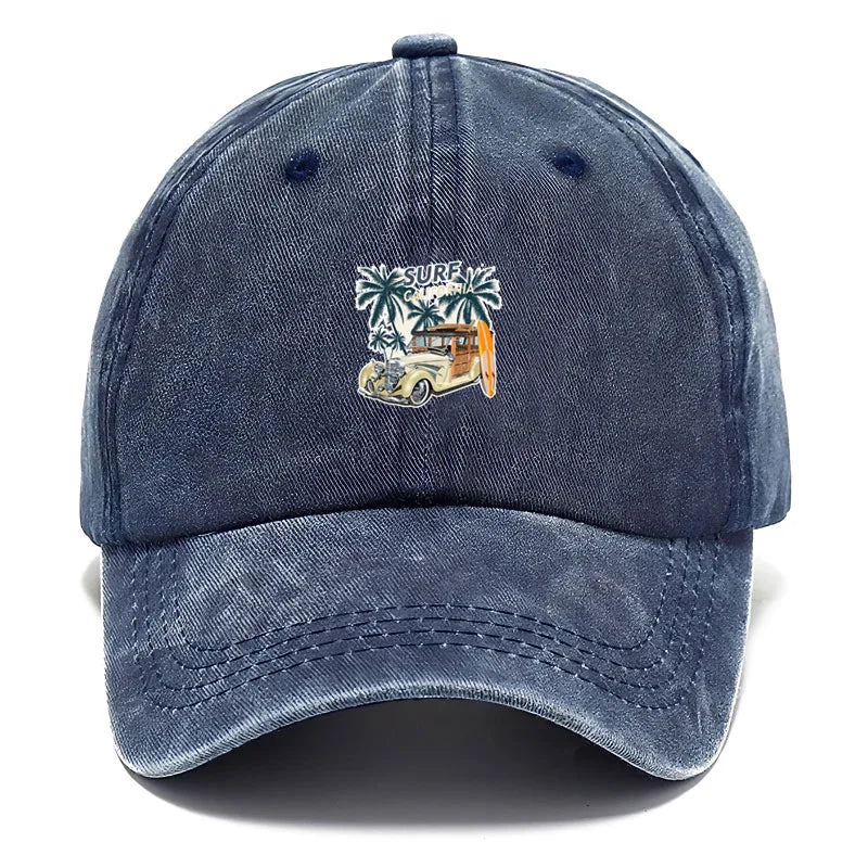 Vintage Travel Sign Washed Baseball Cap