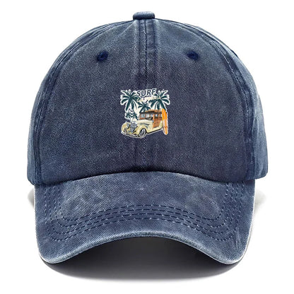 Vintage Travel Sign Washed Baseball Cap