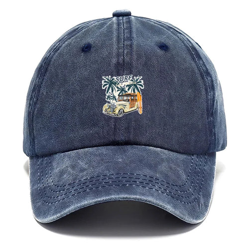 Vintage Travel Sign Washed Baseball Cap