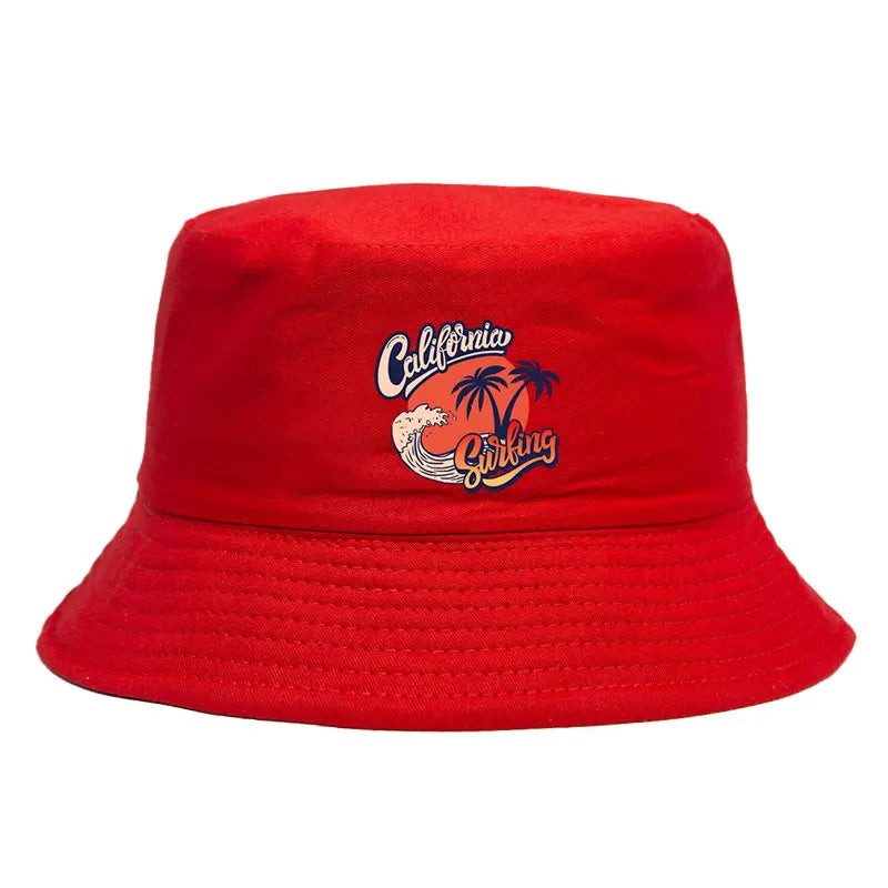 California Surfing Pattern Reversible Sport Bucket Hat