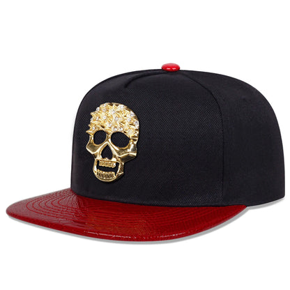 Skeleton Rhinestone Patch Adjustable Hip-Hop Snapback cap