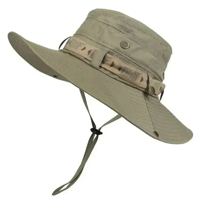 UV Protection Wide Brim Mesh Safari Bucket Hat