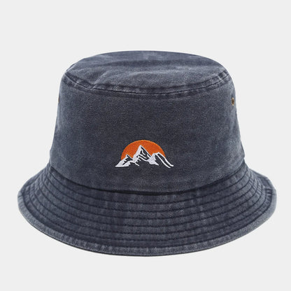 Unisex Washed Plain Bucket Hat Outdoor Travel Cap
