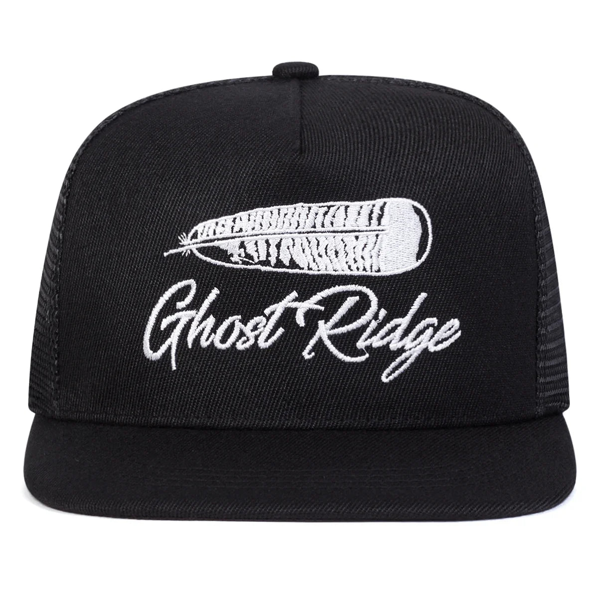 Ghost Ridge Letter Embroidered Mesh Snapback Cap