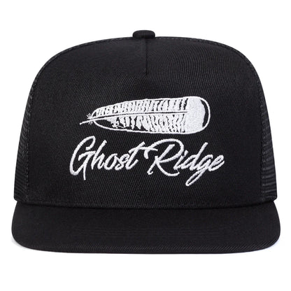 Ghost Ridge Letter Embroidered Mesh Snapback Cap