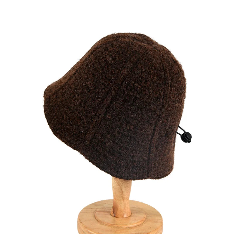 Women Adjustable Knitted Winter Bucket Hat