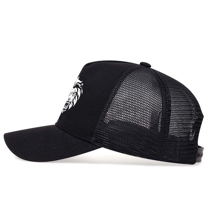 Unisex Lion Head Embroidery Baseball Net Caps