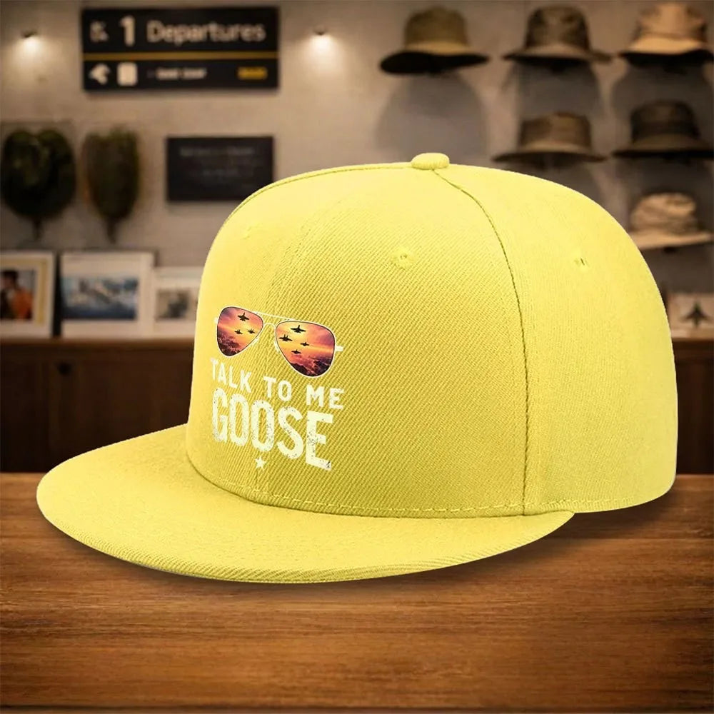 Talk To Me Goose Aviator Snapback Cap