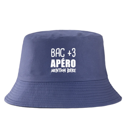 Bob Bac Plus Trois Aperitif Cotton Bucket Hat
