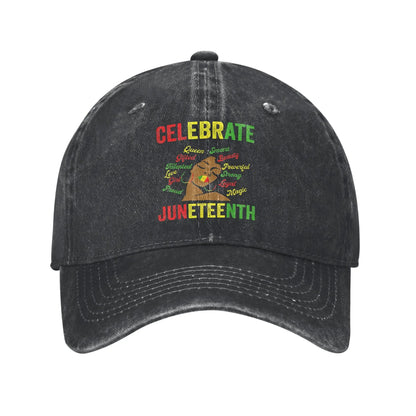 Juneteenth 1865 Black History Distressed Baseball Cap