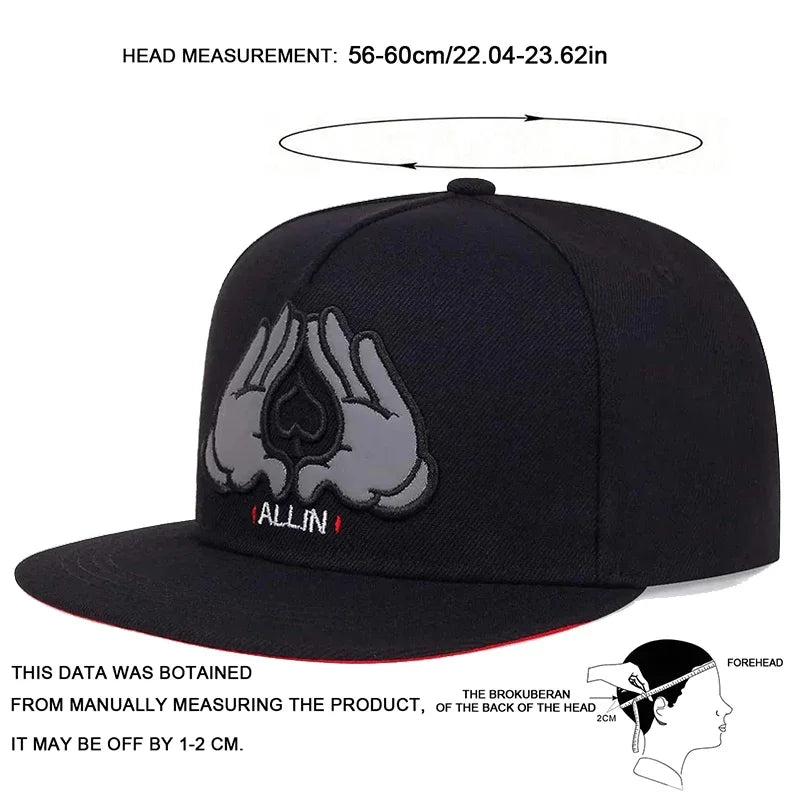Brooklyn Black Cotton Unisex Hip-Hop Snapback Cap