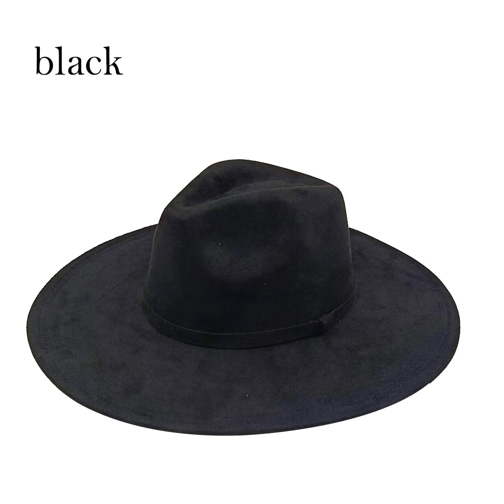 Suede Fedora Painting Felt Hats For Men And Women, Hand Sewn Fedora Adjustable Fall Winter Fashion Party Hats And Gifts Size 56-58CM