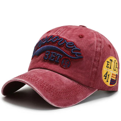 Summer Women Men Baseball Cap Fashion Letter Embroidery Snapback Hat Vintage Washed Cotton Unisex Hip Hop Sun Hat Casquette