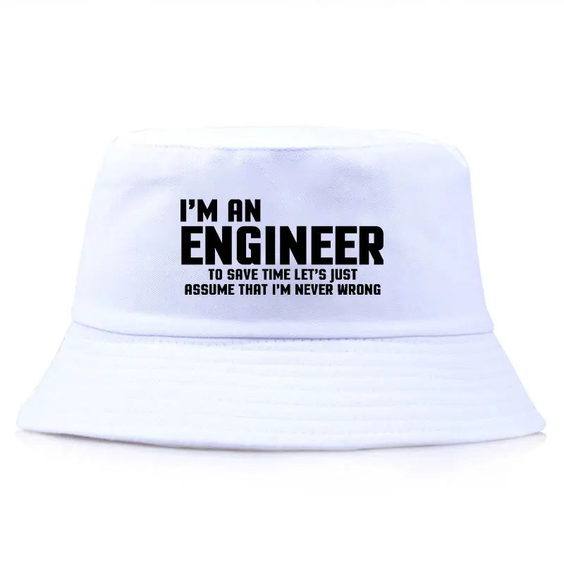 Funny Engineer Cotton Outdoor Bucket Hat Unisex