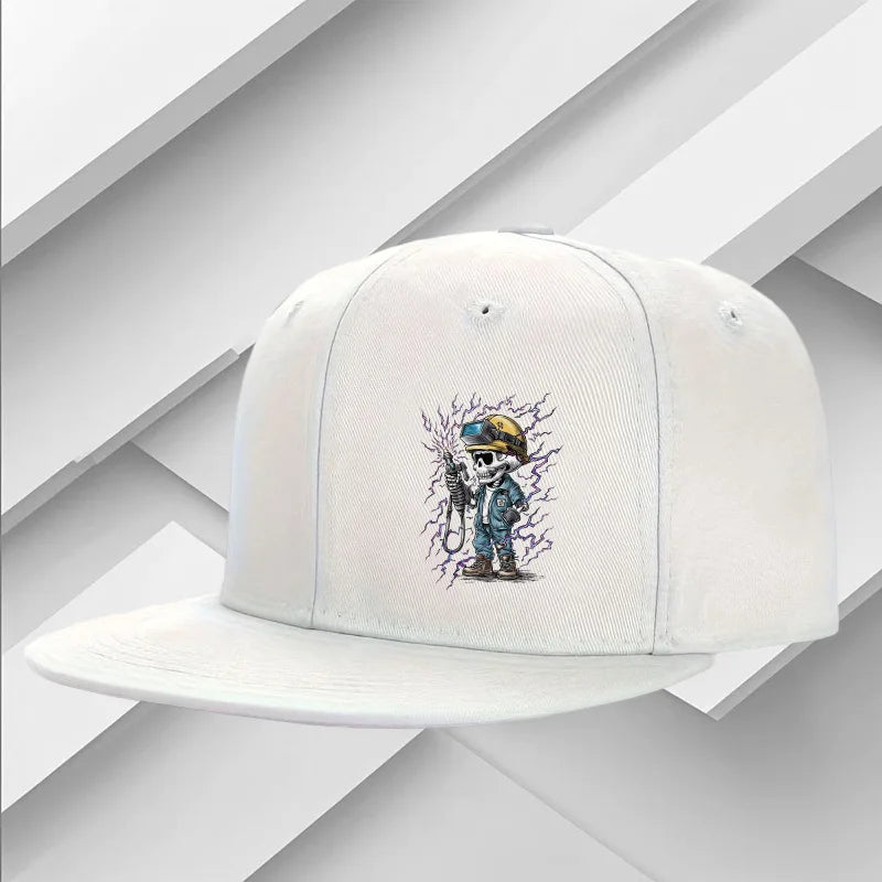Electrician Skull Graphic Adjustable Snapback Cap
