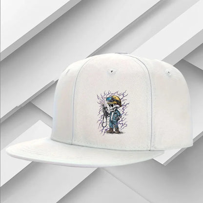 Electrician Skull Graphic Adjustable Snapback Cap
