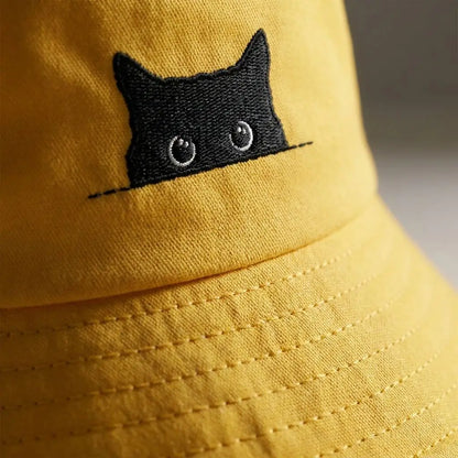 Black Cat Printed Fisherman Bucket Hat Unisex