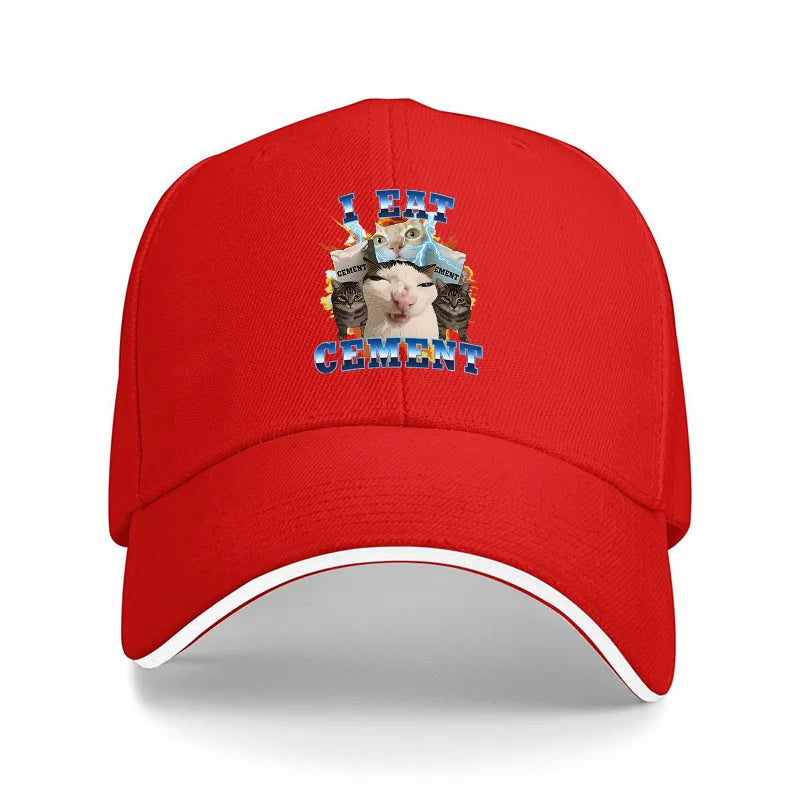 I Eat Cement Cat Baseball Cap