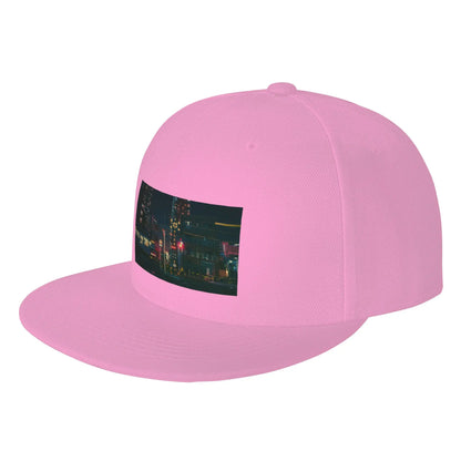 City Train Tracks Night Vintage Snapback Cap