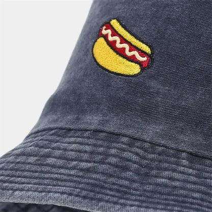 Cartoon Print Cotton Bucket Hat Outdoor Travel Cap