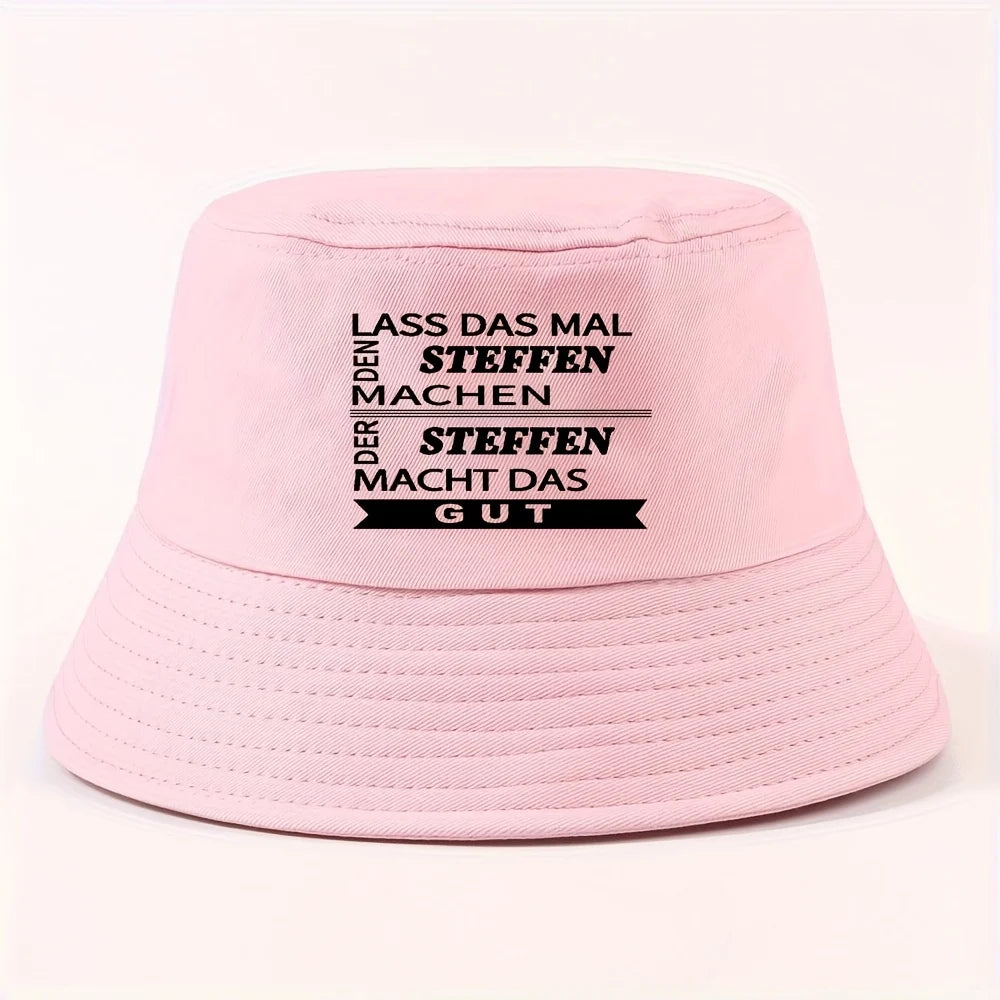 Steffen Text Reversible Bucket Hat