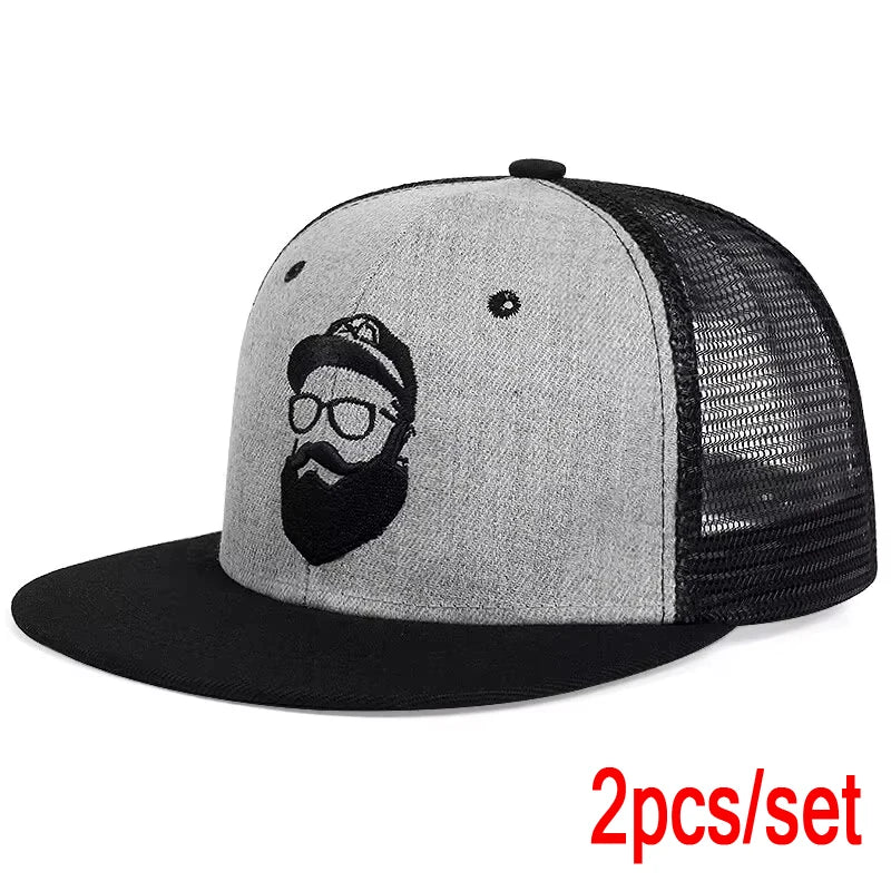 Uncle Beard Embroidered Mesh Snapback Cap