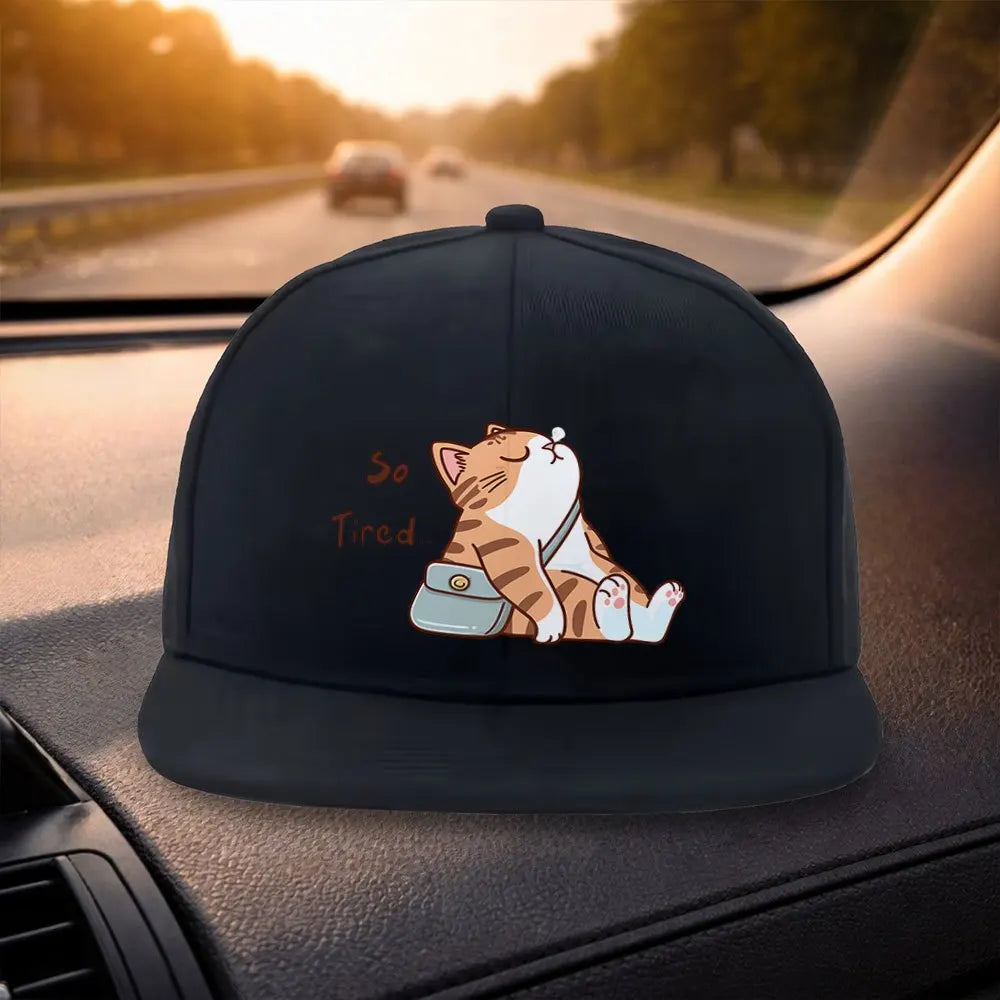 So Tired Cat Duckbill Snapback Cap Style