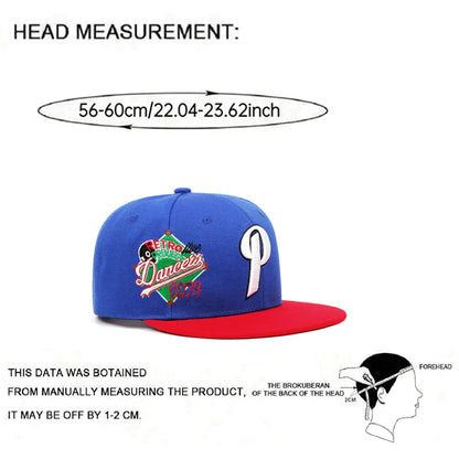 1973 P Letter Embroidered Flat Brim Snapback Cap