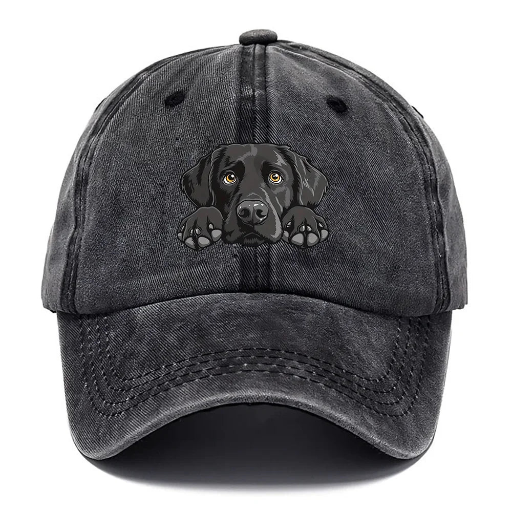 Labrador Print Washed Baseball Cap