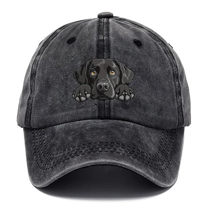 Labrador Print Washed Baseball Cap