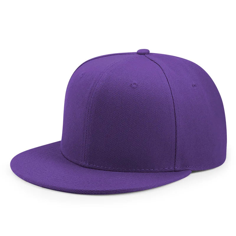 Wholesale 40 Colors Adjustable Flat Peak Snapback Caps Lady Fashion Polyester Plain Baseball Hat Men Hiphop Blank Sport Cap Adijustable 55-60cm
