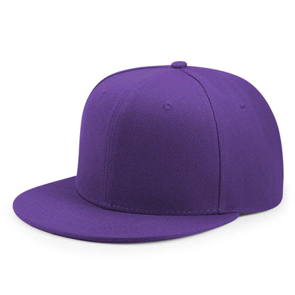 Wholesale 40 Colors Adjustable Flat Peak Snapback Caps Lady Fashion Polyester Plain Baseball Hat Men Hiphop Blank Sport Cap Adijustable 55-60cm