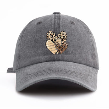 Leopard Heart Retro Dad Baseball Cap