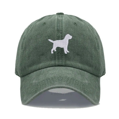 Dog Embroidered Soft Cotton Baseball Cap