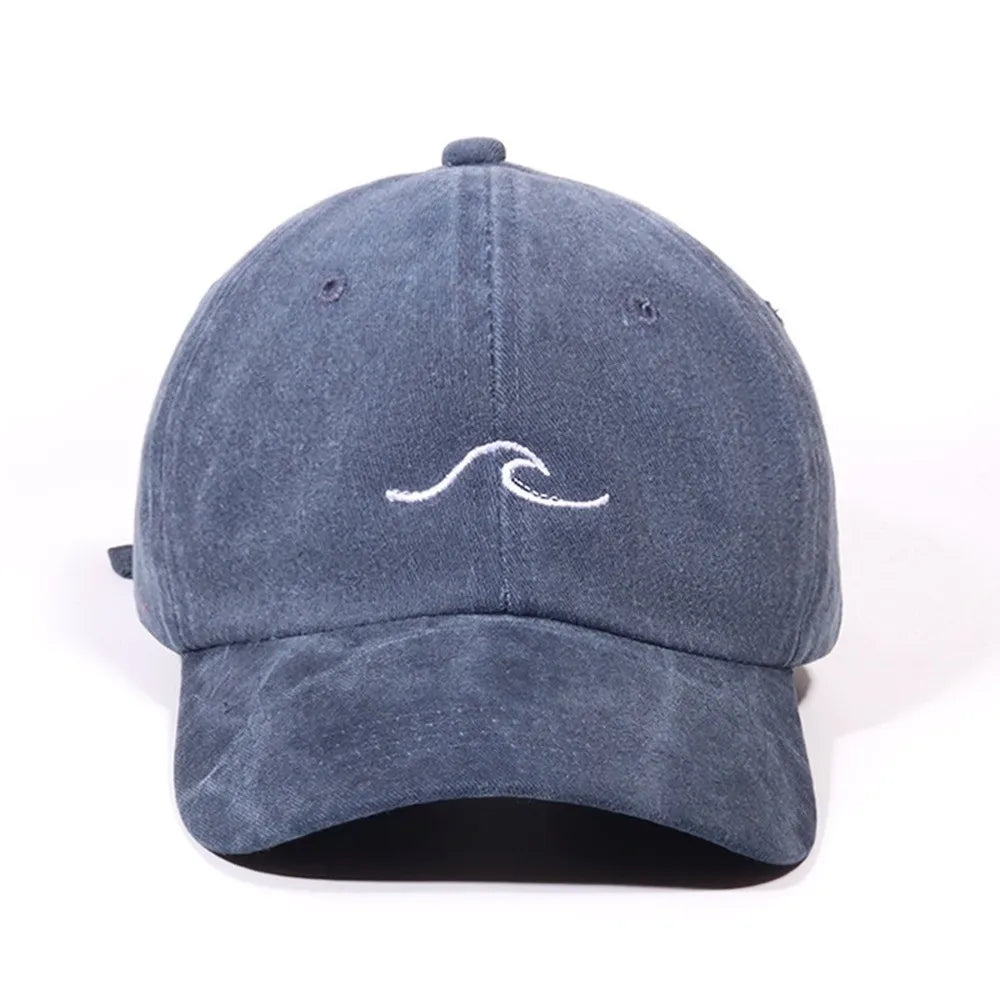 Wave Pattern Embroidered Baseball Cap